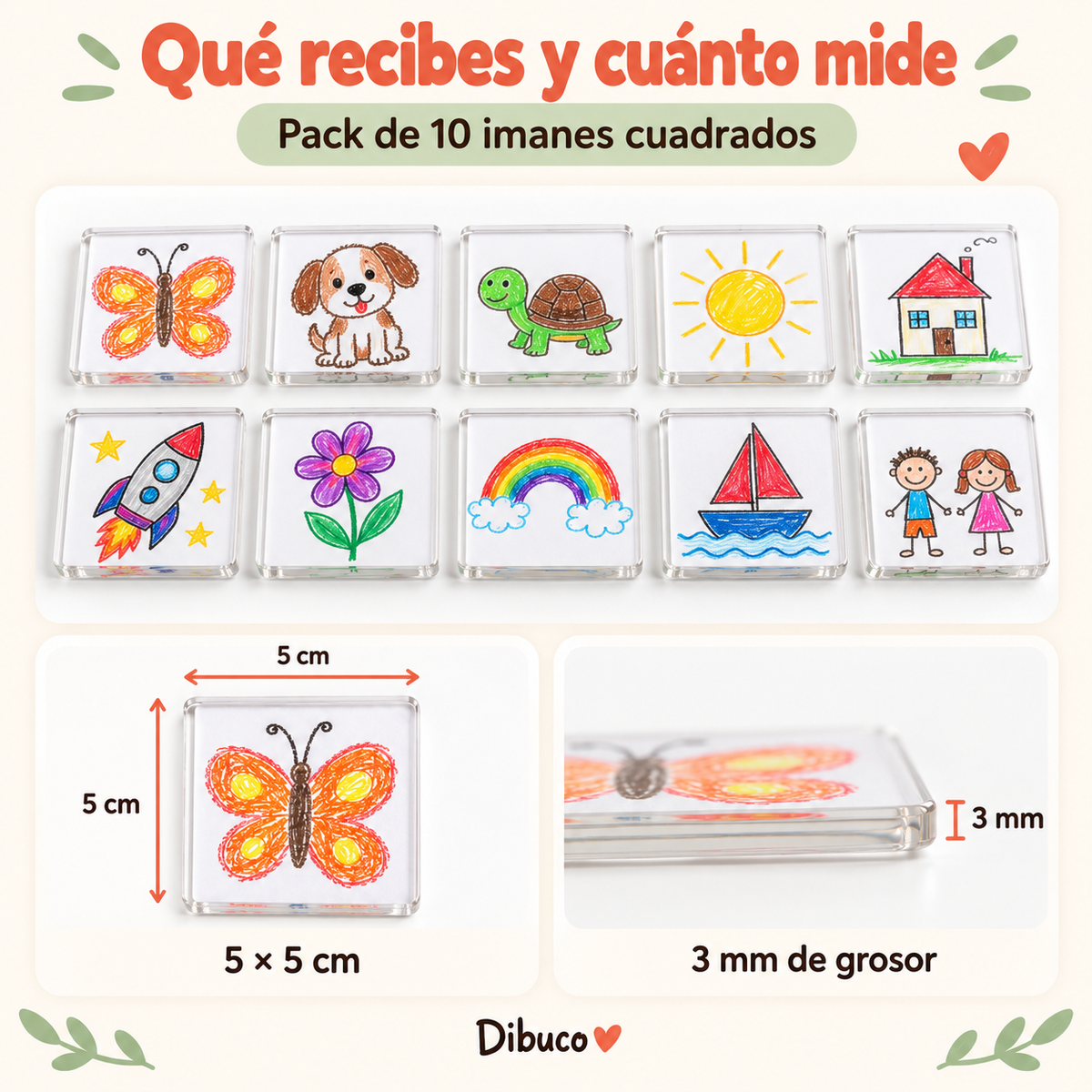 Imán de nevera para dibujos infantiles