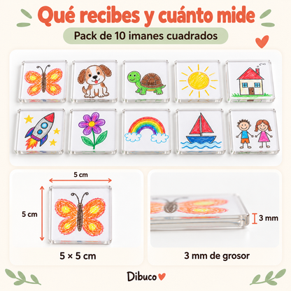 Imán de nevera para dibujos infantiles