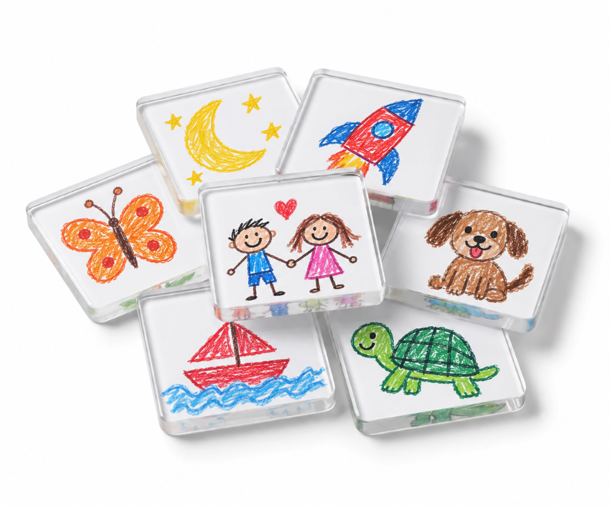 Imán de nevera para dibujos infantiles